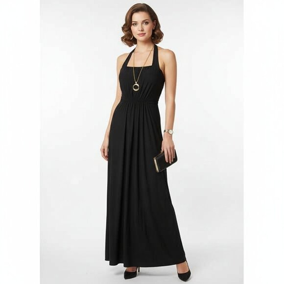 BCBG Paris Dresses & Skirts - New BCBG PARIS Black Gown Halter Maxi Dress Sz 6